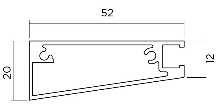 уплотнитель для вертикального погонажного профиля
L=3000 мм